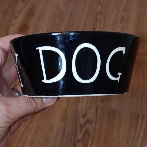 Tabletops Gallery Pet Bowls Set of Two I Love My Dog Small Black White Red 5"X2" - Picture 8 of 9